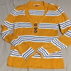 No Boundaries Yellow Stipped Long Sleeve Shirt w/ Buttons